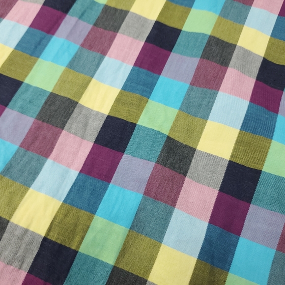 Stone Rose Shirt Mens 2XL Size 6 Button Down Colorful Gingham Plaid Geometric - Picture 8 of 12